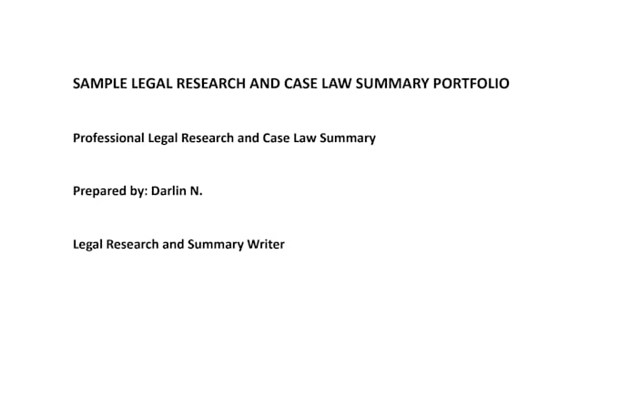 do legal research and case law summaries